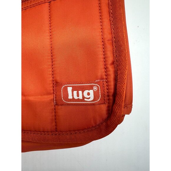 Lug Quilted Crossbody Bag Bright Orange Adjustable Strap Multiple Zipper Pockets - Picture 7 of 16